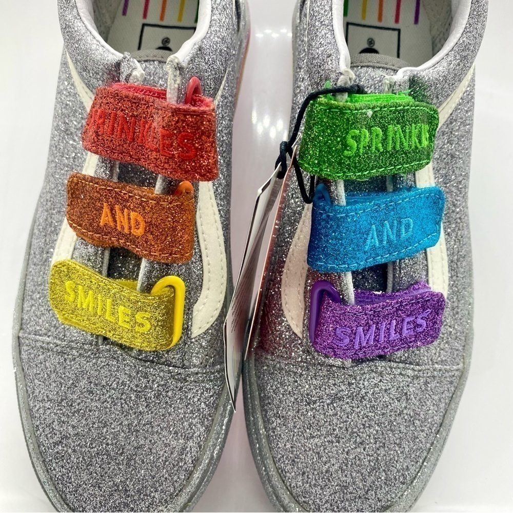 VANS FLOUR SHOP Amirah Kassem Old Skool Rainbow Glitter Sneakers 6 - Picture 7 of 12